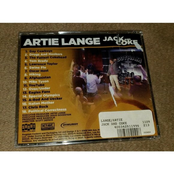 ARTIE LANGE cd JACK AND COKE compact disc howard stern - Picture 3 of 10